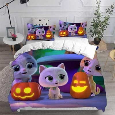 Anime Super Kitties DekbedovertrekSuper Kitties Beddengoed Collecties3D Digitale Print Dekbedovertrek Kussensloop Collecties Kinderen Volwassen Maat 178x220cm 3pcs
