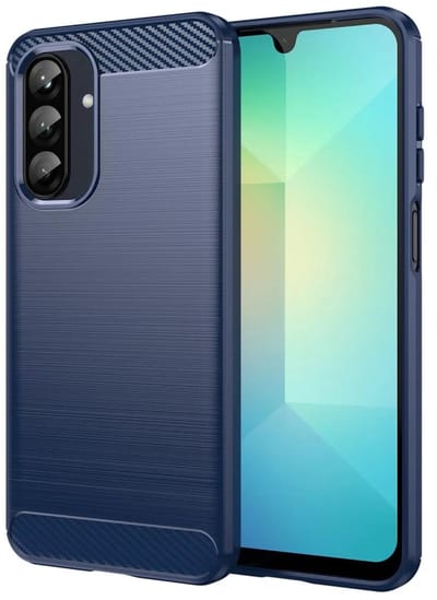 Geborsteld TPU Hoesje Geschikt voor Samsung Galaxy A26 | Beschermhoes | Back Cover | Flexibel TPU | Stijlvol Carbon | Dun | Blauw