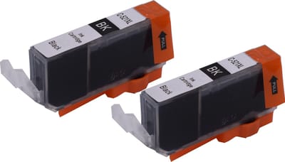 KATRIZ® huismerk inkt voor|Canon CLI-521BK |11ml | ( 2stuks) - Met chip