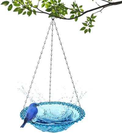 Hanging Bird Feeder Dispenser voor Tuin - Voederhuis voor Vogels, Vogelbad en Tuindecoratie 23.5 x 40 cm