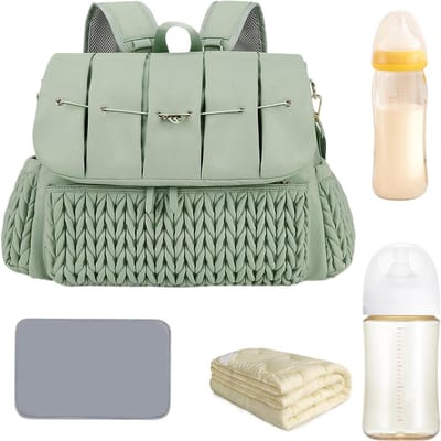 Luierrugzak - Babytas Organizer - Baby Verzorgen - Grote Capaciteit - 42 x 12 x 30 cm - Groen