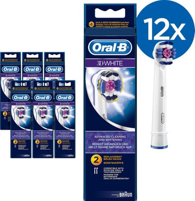 Oral-B 3D White - Opzetborstels - 12 Stuks