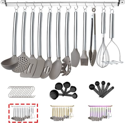 Unyqoos ® Complete 38-delige Keukengerei Set met Siliconen en Roestvrijstalen Handgrepen voor Stijlvol Koken