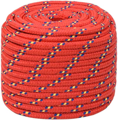 Boottouw - Scheepstouw Doklijn - Varen en Kamperen - Sterk Weerbestendig - 18 mm 25 m - Rood