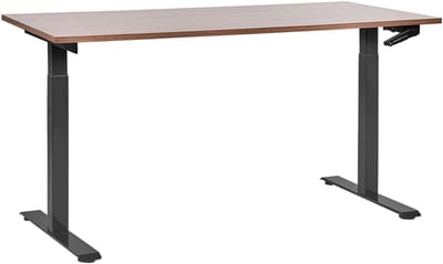 DESTINES - Verstelbaar bureau - Bruin/Zwart - 160 x 72 cm - MDF