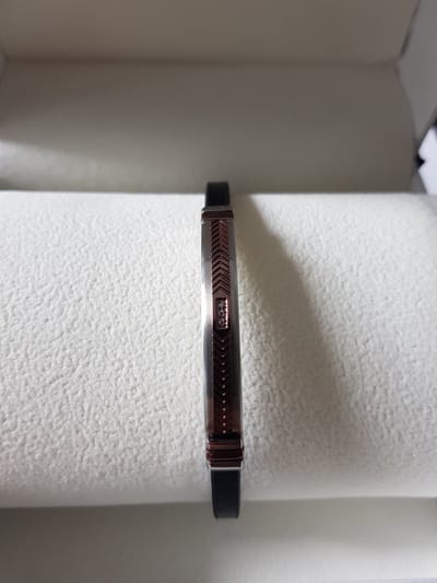 Claudia Koch Bracelet Men Genuine Leather With Stainless Steel, Black Brown