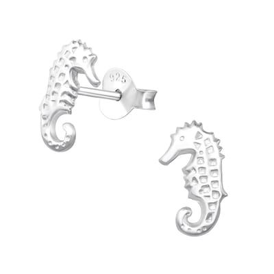 Oorbellen zeepaardje - meisje - zilver