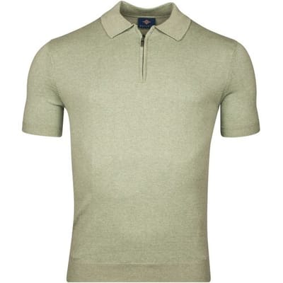Baileys Polo Pullover Zip-Up Single Knit Misty Green Melange / male