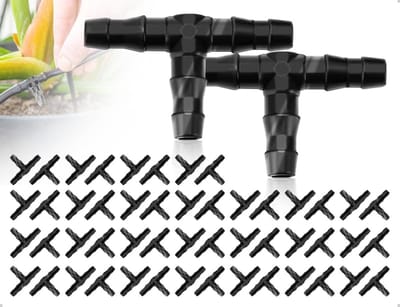 50 Stuks Slangverbinders voor Drip Irrigation, T-Connectoren, Sprinklers en Tuinbewatering - Ideaal voor Tuin en Gazon