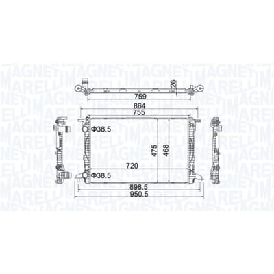 Radiator, motorkoeling MAGNETI MARELLI 350213208900