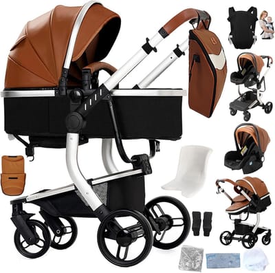 Baby Kinderwagen - Reiswieg Duosysteem - Comfortabel Reizen - Omkeerbare Zitrichting - L518 - Khaki