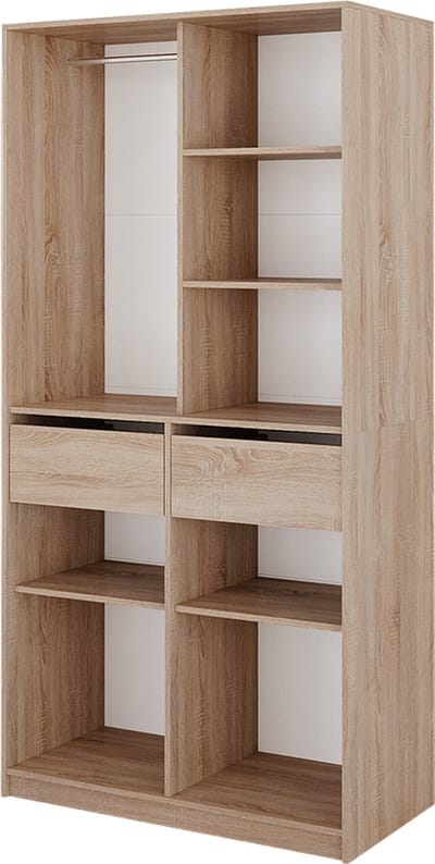 Vicco Elmo Garderobe – 100 x 200 cm met 2 laden Sonoma