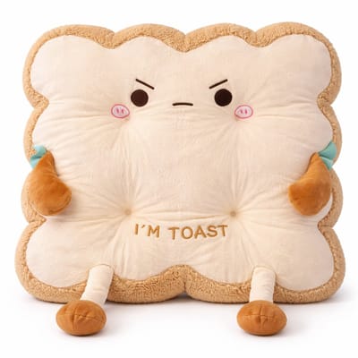 Kahil - Toast Kussen Boos Gezicht - Zacht Knuffelkussen Voor Bank Bed Auto - 35cm Cartoon Sierkussen