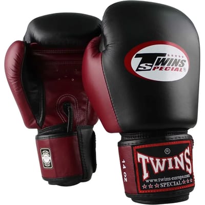 Twins Special BGVL-3 Bokshandschoenen Zwart/Bordeaux Rood 12 oz