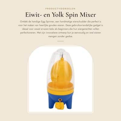 Dailygoods - Eiwit- en Yolk Spin Mixer - Handmatige Egg Scrambler - Draagbare Eierschudder - Blauw - Eieren Maken - Eenvoudig in Gebruik - Voor Koken