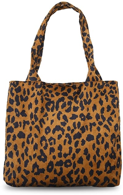 Cosensi - Corduroy Tote Bag - Grote Capaciteit - Herbruikbaar en Biologisch Afbreekbaar - Bruin - Handige Schoudertas voor Vrouwen - Perfect voor S...