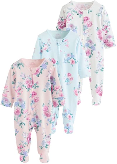 Next - Meisjes - Verpakking van 3 babypyjama's met tweewegrits - Roze