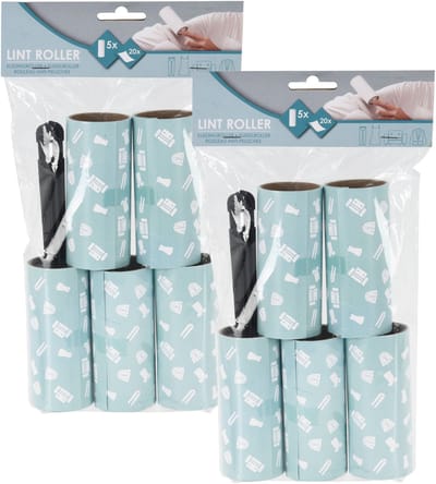 Kledingroller set - 2x - kleefroller - kledingborstel - pluizenroller voor kleding of meubel - pluizenverwijderaar