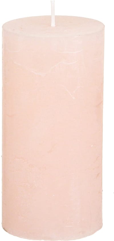 Stompkaarsen, effen lichtroze, 50x100mm, set van 4, paaskaarsen, tafel