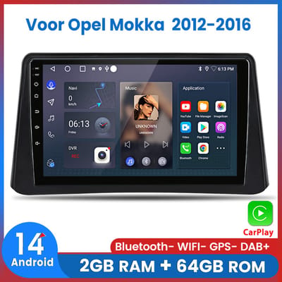 Awesafe Geschikt Voor Opel Mokka 2012 t/m 2016 - 2+64GB 4Core - 9 inch Android 14.0 CarPlay Autoradio - Draadloos CarPlay & Android Auto - Bluetooth & WiFi - GPS Navigatie - 2012 2013 2014 2015 2016