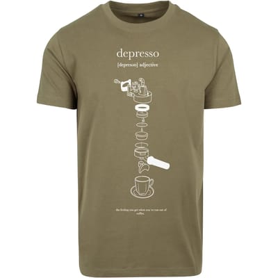 Mister Tee - Depresso Heren T-shirt - XS - Olijfgroen