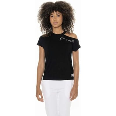 T-shirt Korte Mouw Leone 1947 Woman Short Sleeves Black White