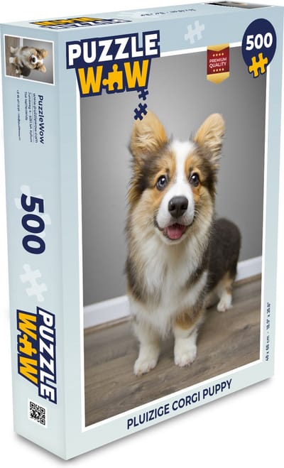 Puzzel Pluizige corgi puppy - Legpuzzel - Puzzel 500 stukjes