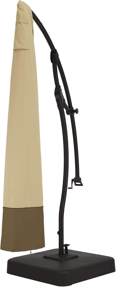 Parasolhoes Beige - Beschermhoes voor Tuinparasol - Waterafstotende Parasol Afdekking - UV- en Weerbestendige Hoes voor Buiten - 63,5 x 63,5 x 233,7 cm