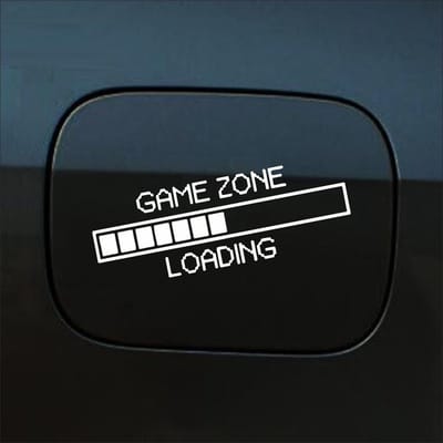 Bumpersticker - Game Zone Loading - 6 X 17,5 - Wit
