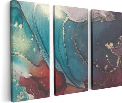 Artaza Canvas Schilderij Drieluik Abstracte Luxe Kunst - 120x80 - Foto Op Canvas - Canvas Print
