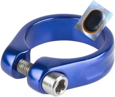 Zadelpenklem - Fietszadel Bevestiging - Fiets Reparatie - Aluminium Constructie - 34.9 mm - Blauw