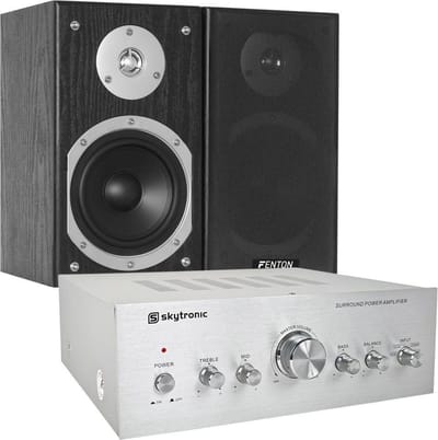SkyTec 140W HiFi set met versterker, speakers en kabels