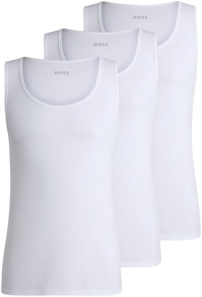 Tanktop met labelstitching in een set van 3 paar, model 'ONE'