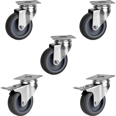 GGM Gastro Rollensatz für Kühltische & -schränke BGKF, BKTF, BLF, GTF, KSF, KTF, KUF, POF, TF, TKSF & ZTSF