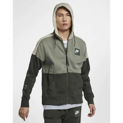 Nike Air Fleece hoodie met volledige rits voor heren Olijfgroen