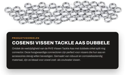 Dailygoods- Split Ring 50 stuks - RVS Connector - Dubbele Cirkel - Vissen Tackle - Corrosiebestendig - Hoogwaardige Materialen - Vissenaas