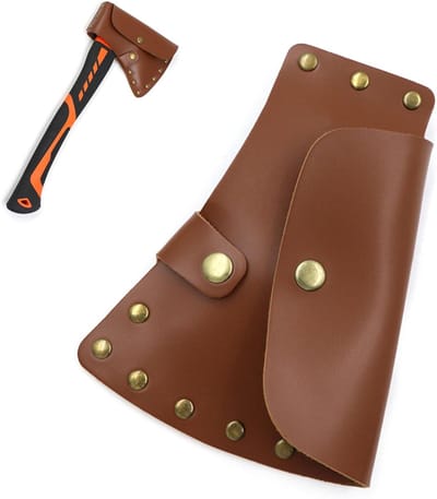 Inovra Plus - Bijlhoes en beschermhoes voor scherpe bijl - Leren bijlschede - 115 cm bijlrand - Outdoor camping en wandelen - Jachthulpmiddel