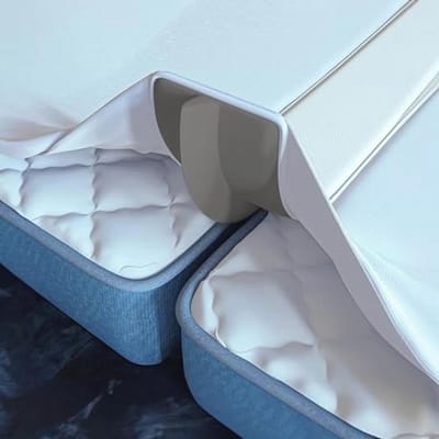 2-in-1 Bedbrug voor twee eenpersoonsbedden tot kingsize bed met bijgevoegd laken - Split King Gap Filer - Matras Wedge Gap Filler