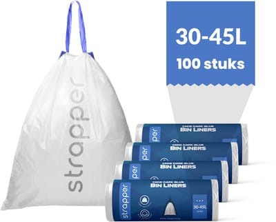 Strapper 100 Afvalzakken Donkerblauw - Geschikt voor simplehuman code J - 30-45 liter