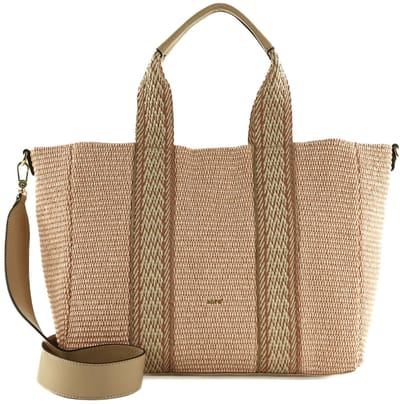 abro Schoudertas Fabric Raffia Shopper Kaia Rosa Roze