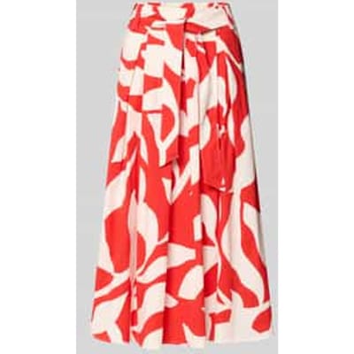 Regular fit midirok met florale all-over print