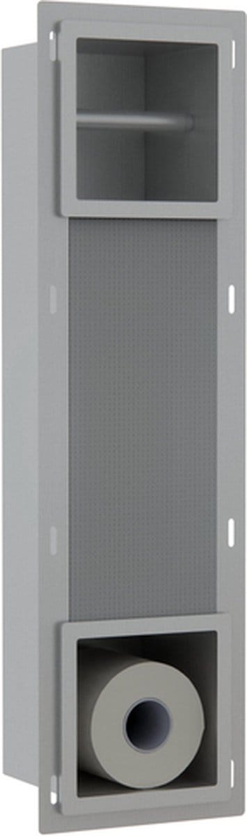 FugaFlow Eccelente Acces Inbouw Reserve- en toiletrolhouder - Geborsteld RVS -