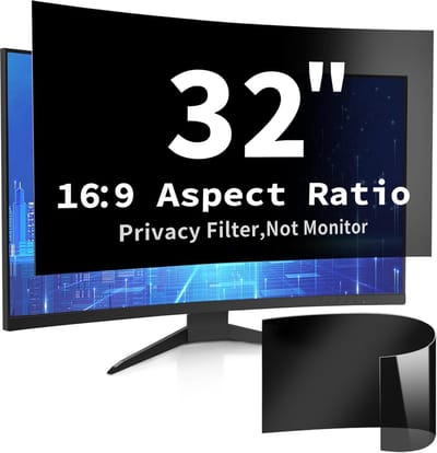 Famanu – Anti-verblinding en blauw lichtfilter - HD anti-spionagebescherming met oogverzorging voor 16:9 breedscherm - kantoor - thuis