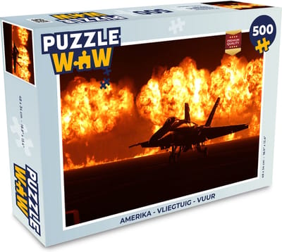 Puzzel Amerika - Vliegtuig - Vuur - Legpuzzel - Puzzel 500 stukjes