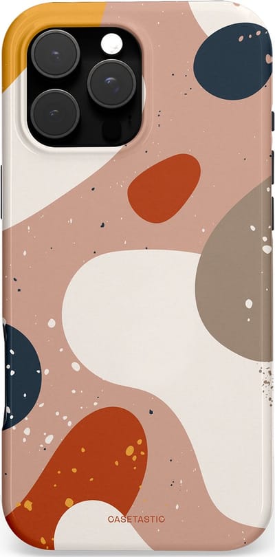 Casetastic hoesje geschikt voor Apple iPhone 16 Pro Max - MagSafe - Dubbellaagse bescherming - Terravibe - Fashion Case - Perzik Lichtgrijs Taupe Okergeel