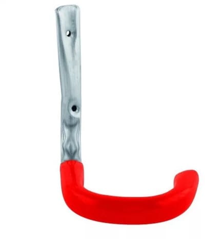Vormann Fietshaak - Wandhaak voor Fiets - Verzinkt - Rood Gerubberd - 150 x 150 x 110 mm