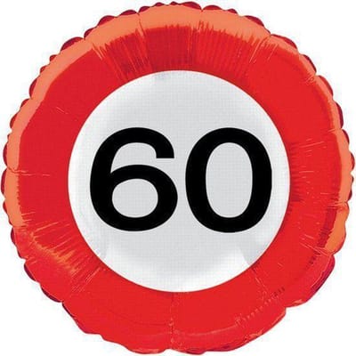 Benza - Helium Ballon Verkeersbord - 60 Jaar