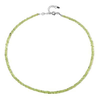Cavill - Zilveren Halsketting - 925 Sterling Zilver - Peridoot 58,8 ct Fancy Kralen - Verstelbaar 45-50 cm - Elegant Groen Sieraad Dames