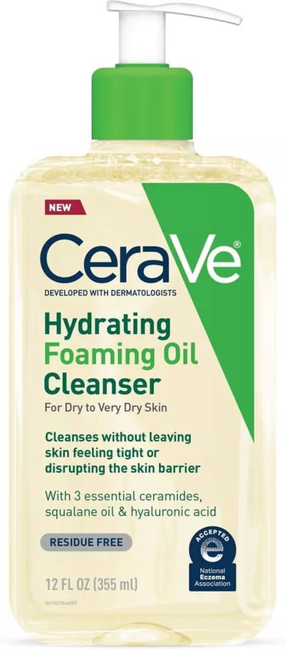 CeraVe Hydrating Foaming Oil - Hydraterende Reinigingsolie - Normale tot Zeer Droge Huid - 355ml