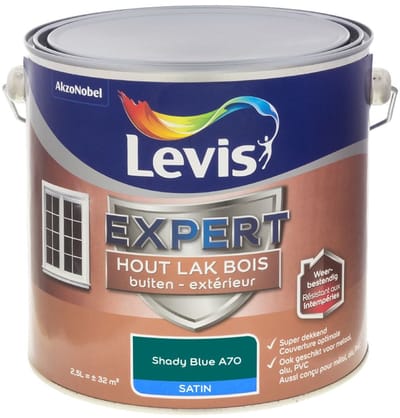 Levis - Expert Hout Lak Buiten Satin Mix - Shady Blue A70 - Mengverf - 2,5 L